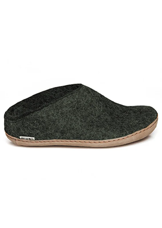 Trendy Platform Sneakers Glerups Unisex Leather Sole Open Heel Slippers
