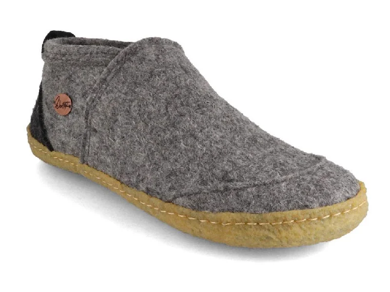 Comfortable Snow Boots WoolFit® Office Slippers Taiga with Rubber Sole, light gray