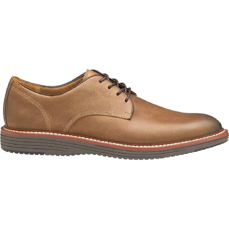 Cozy Casual Shoes Men's Johnston & Murphy Upton Plain Toe Tan Oiled Full Grain Leather Cozy Casual Shoes Men's Johnston & Murphy Upton Plain Toe Tan Oiled Full Grain Leather