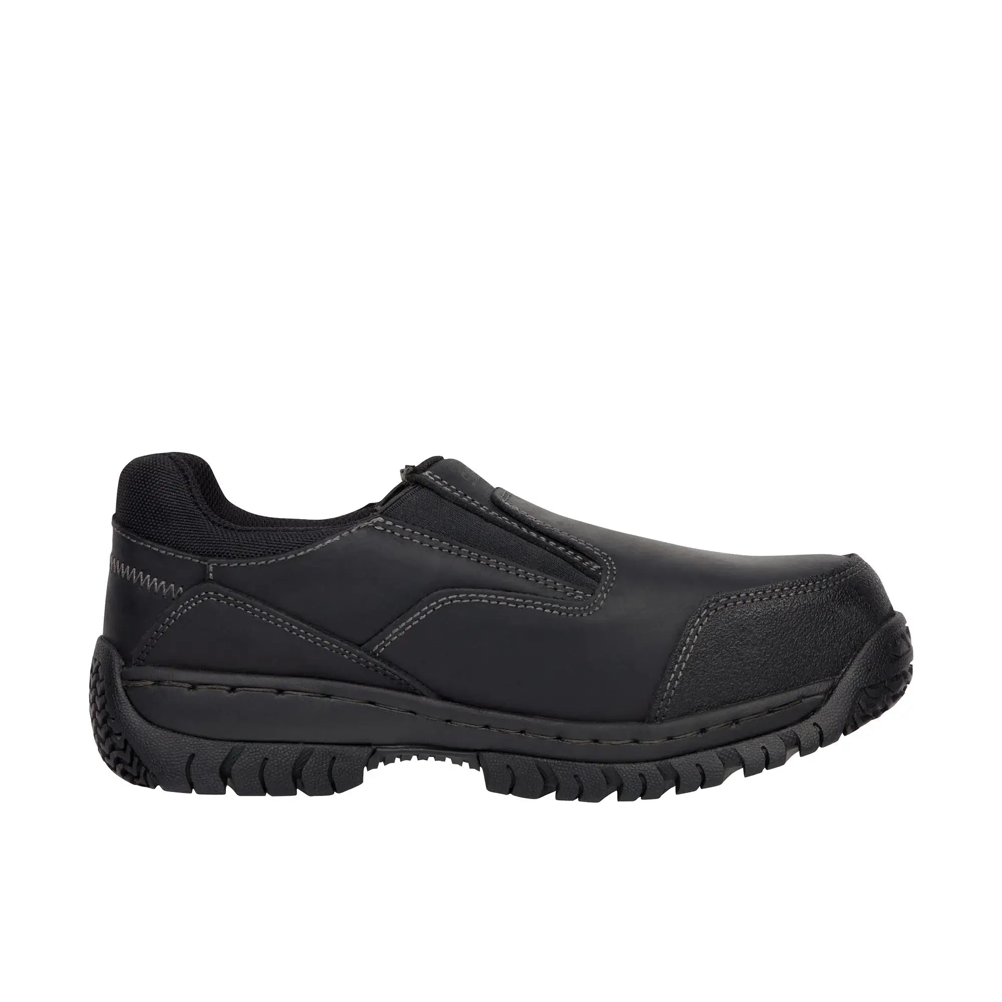 Sporty Hiking Shoes Men's Hartan Steel Toe Slip-on Work Shoe Black