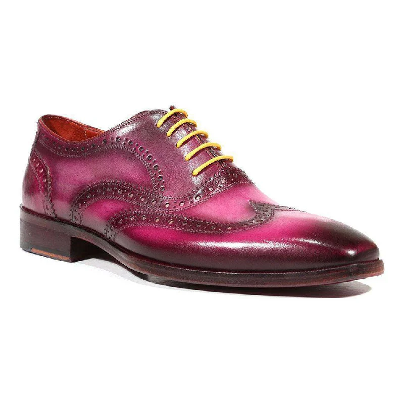 Comfortable Hiking Shoes Paul Parkman Handmade Designer Shoes Men's Designer Shoes Wingtip Hand-Painted Lilac Oxfords (PM3012) Comfortable Hiking Shoes Paul Parkman Handmade Designer Shoes Men's Designer Shoes Wingtip Hand-Painted Lilac Oxfords (PM3012)