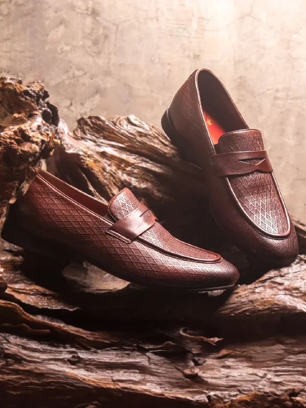 Fashion Sneakers For Work Formal Slippons-Brown