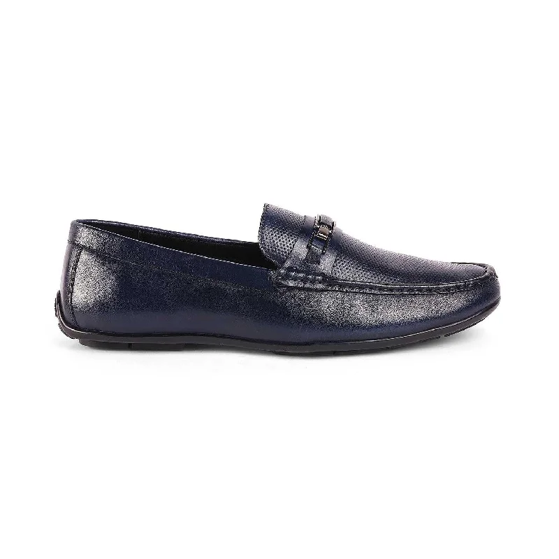 Stylish Running Footwear Tresmode Abia Blue Men's Leather Driving Loafers