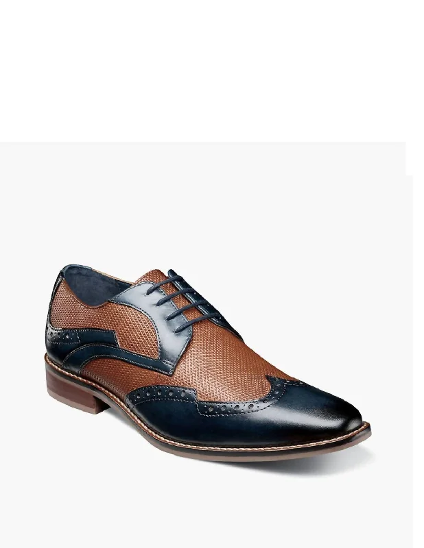 Comfortable Winter Sneakers Joss Wingtip Oxford Shoe In Navy