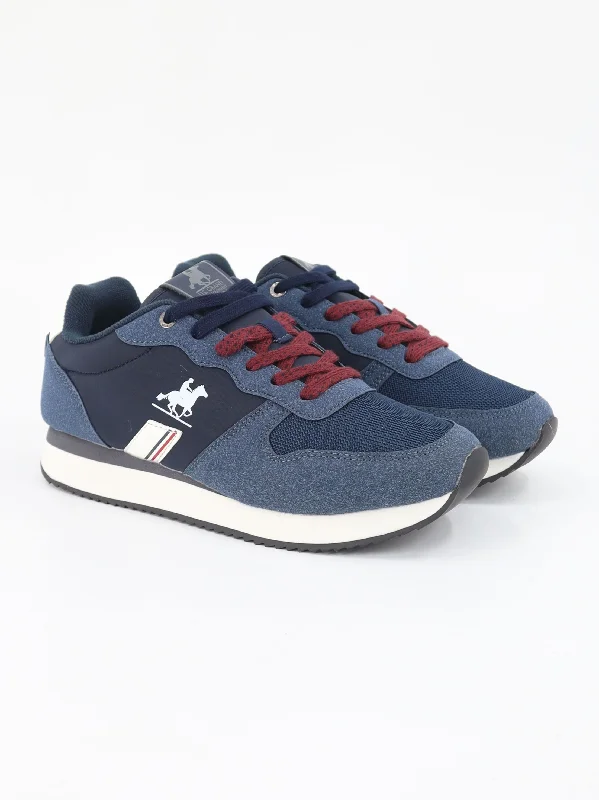 Classic Oxford Shoes Men's Brand Logo Printed Sneakers,Navy