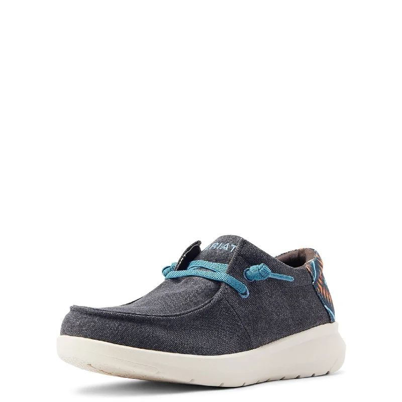 Sporty Hiking Shoes Ariat Men's Hilo Stretch Charcoal Blue/Blue Aztec