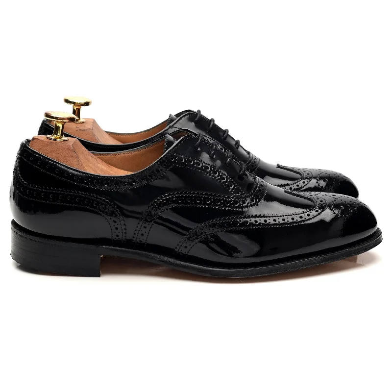 Casual Sandals Collection Women's 'Maisie' Black Patent Leather Oxford Brogue UK 4.5 D
