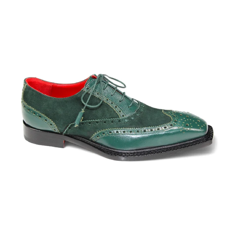 Designer Hiking Boots Emilio Franco Antonio Men's Shoes Green Calf/Suede Leather Derby Oxfords (EF1209) Designer Hiking Boots Emilio Franco Antonio Men's Shoes Green Calf/Suede Leather Derby Oxfords (EF1209)