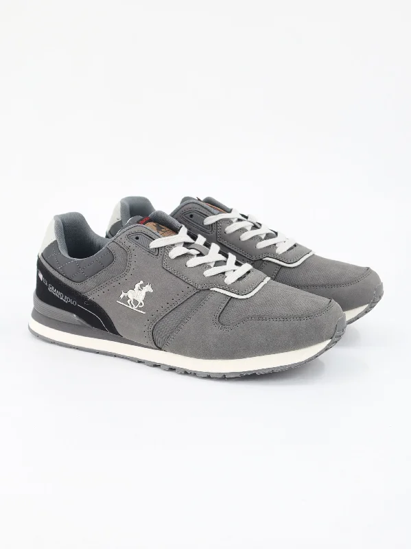 Outdoor Shoes Collection Men's Brand Logo Embroidered Sneakers,Grey