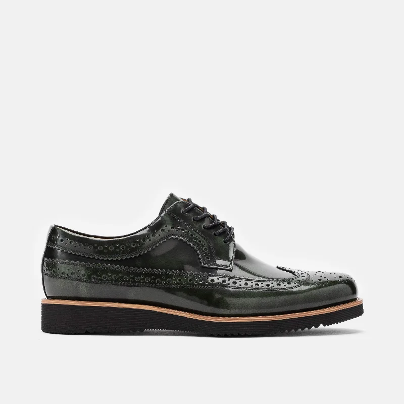Fashionable Summer Shoes Alexander Green Patent Leather Longwing Sneakers