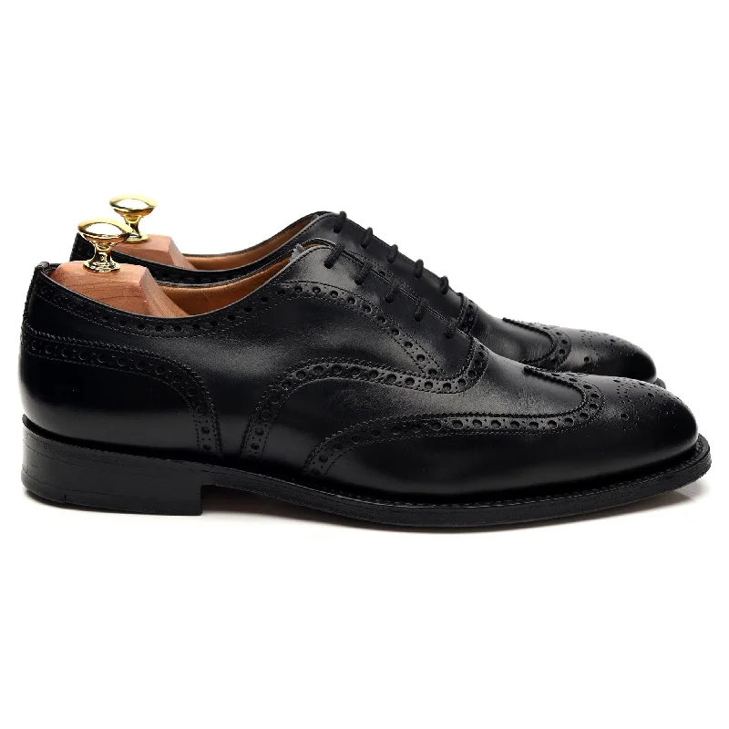 Comfortable Platform Shoes 'Chetwynd' Black Leather Oxford Brogues UK 8 F