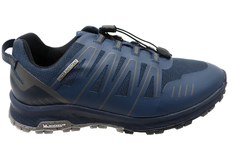 Classic Oxford Shoes Hush Puppies Kelpie Mens Navy Comfortable Slip On Shoes