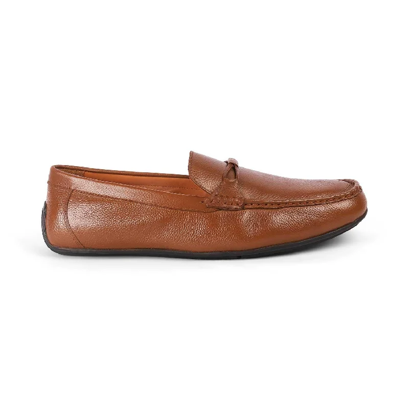 Formal Dress Footwear Tresmode Event Tan Men's Leather Driving Loafers