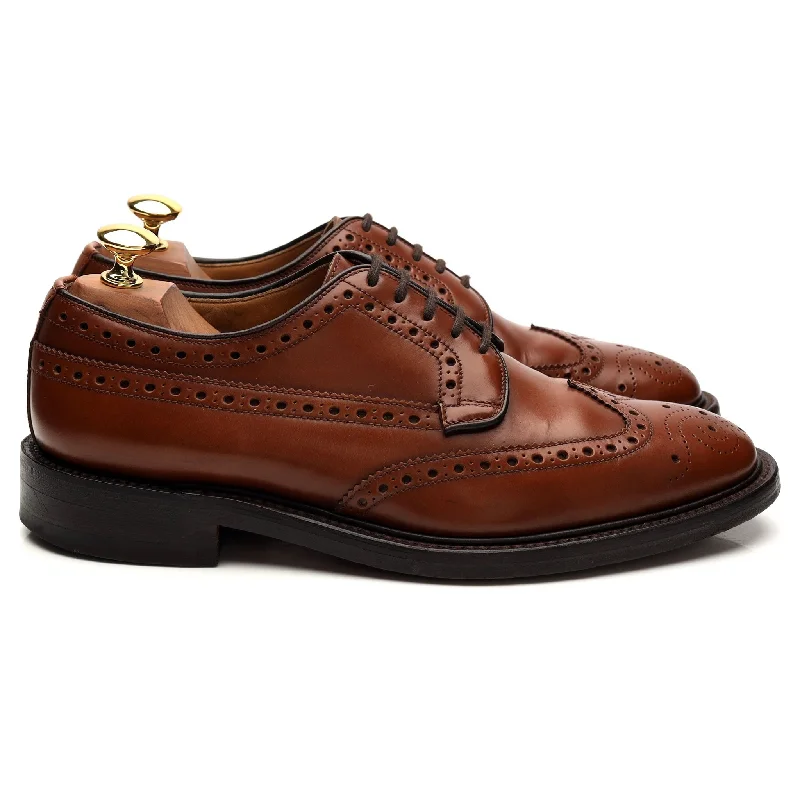 Stylish Casual Footwear 'Braemar' Tan Brown Leather Derby Brogue UK 6.5