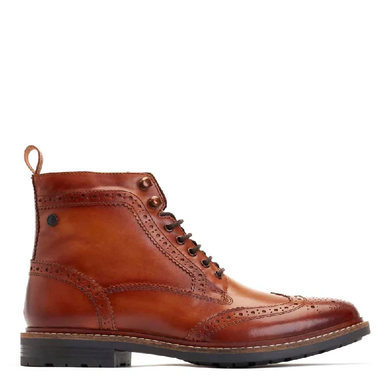 Luxury Leather Sneakers Dealer Burnished Brogue Boots