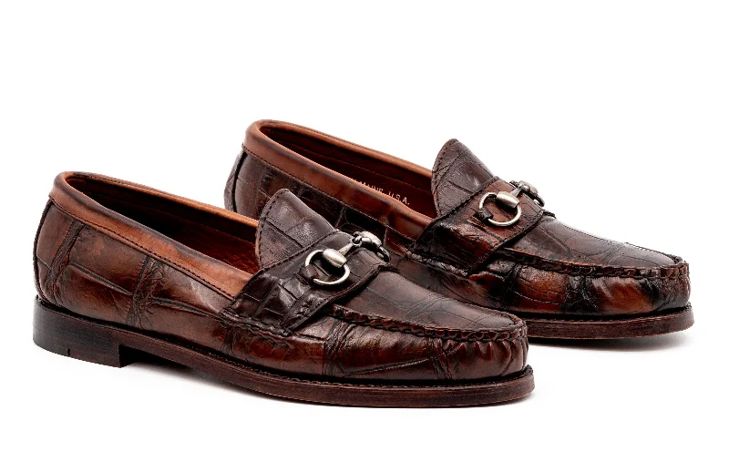 Eco-Friendly Sneakers Jacob American Alligator Horse Bit Loafers - Antique Chestnut Eco-Friendly Sneakers Jacob American Alligator Horse Bit Loafers - Antique Chestnut