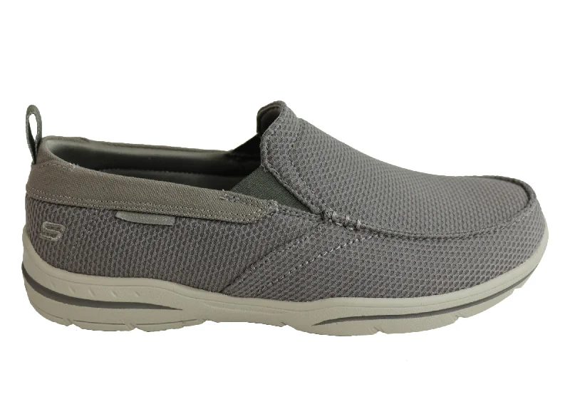 Comfortable Formal Footwear Skechers Mens Harper Walton Relaxed Fit Memory Foam Wide Fit Shoes