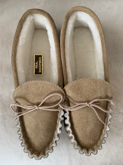 Fashionable Sneakers Collection Sheepskin Lined Moccasin with Hard Sole | Shelley