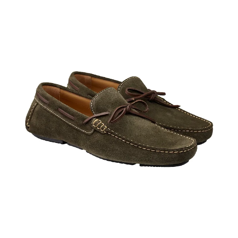 Best Flat Shoes Online Napoli Earth Green Suede