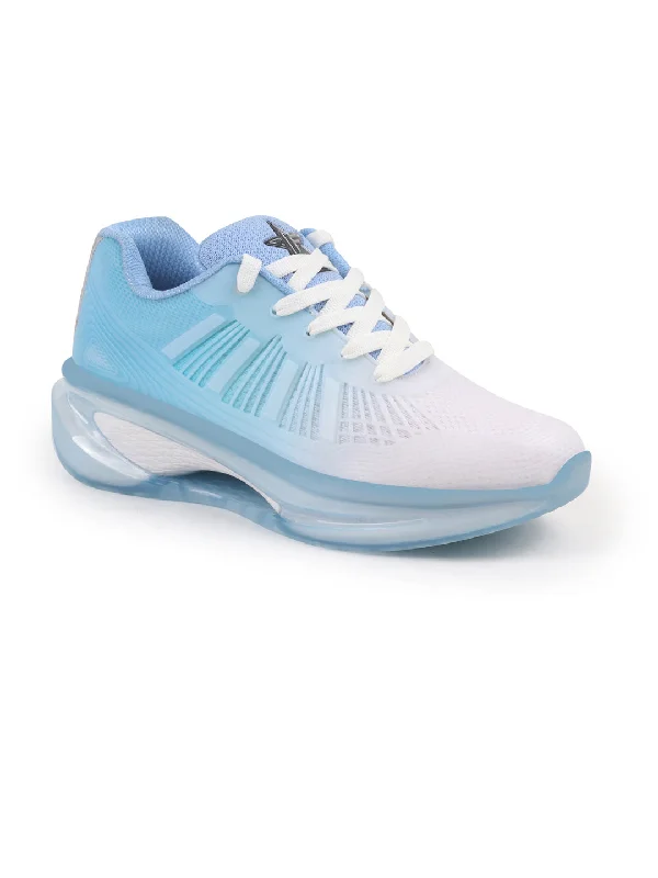 Stylish High Heels FAUSTO Men Sky Blue Breathable Sport Shoes|KPU Upper And Anti-Skid Bounce Back Phylon Sole|Athleisure Running Shoes|Lace Up Walking Shoes|Gym Shoes