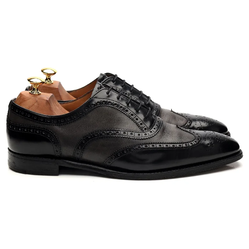Stylish Winter Footwear Herring 'Jason' Black / Grey Leather Oxford Brogues UK 9 F