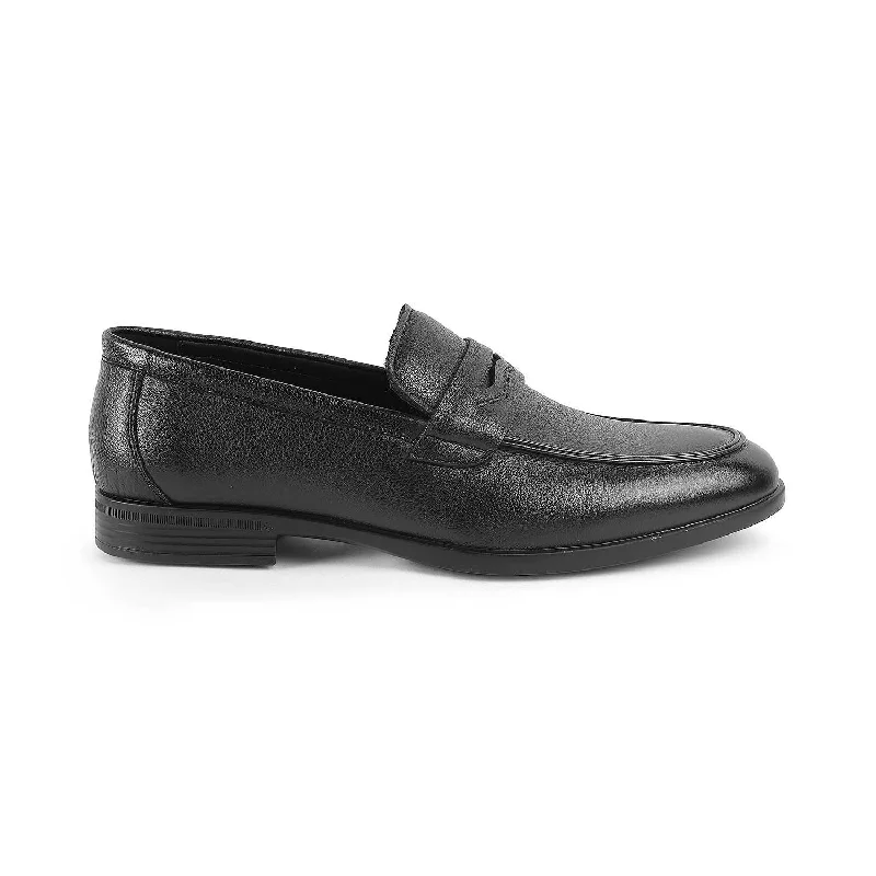 Sporty Casual Shoes Tresmode Yesi Black Men's Leather Penny Loafers