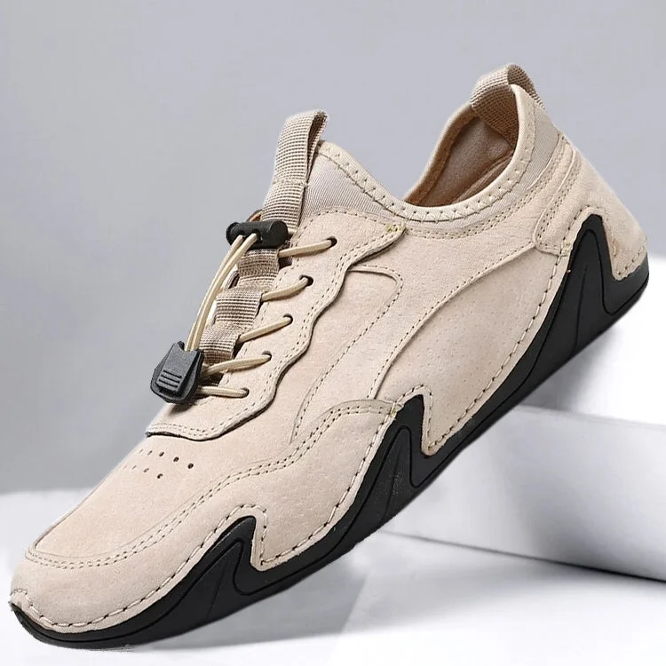 Comfortable Slippers For Home Kaegreel Men's Casual High Quality Real Leather Fashion Breathable Loafer Outdoor Sneakers