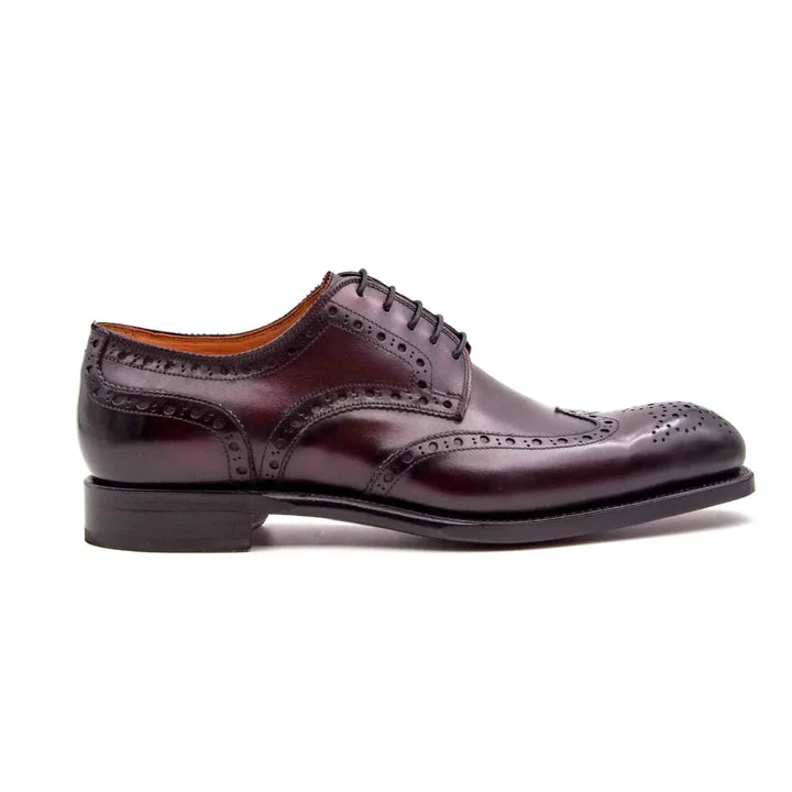 Stylish Work Sneakers H and H Brogue Lace Up Shoes - Burgundy