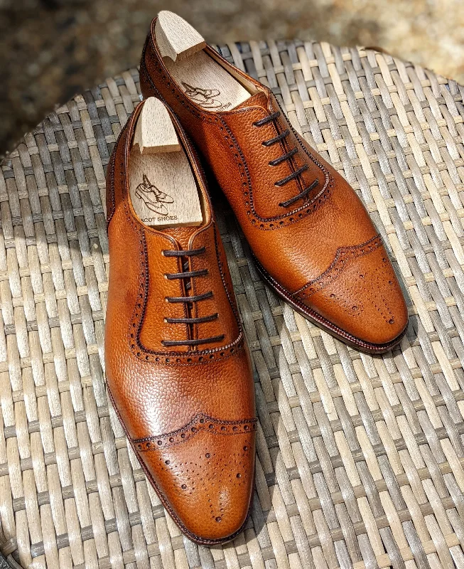 Comfortable Walking Sandals Ascot Éclair - Cognac Scotch Grain