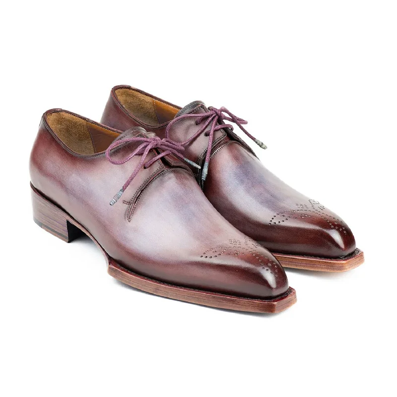 Vintage Boots Collection Paul Parkman 468G61 Men's Shoes Ice Blue & Bordeaux Calf-Skin Leather Goodyear Welted Derby Oxfords (PM6427) Vintage Boots Collection Paul Parkman 468G61 Men's Shoes Ice Blue & Bordeaux Calf-Skin Leather Goodyear Welted Derby Oxfords (PM6427)