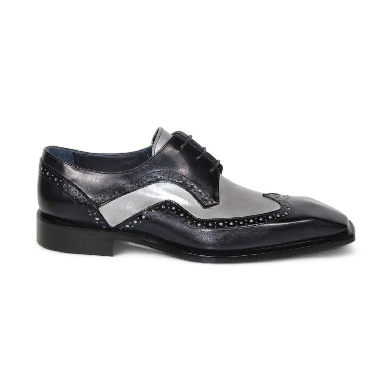 High Fashion Footwear Duca Saranno Men's Shoes Black/Light Grey Calf-Skin Leather Oxfords (D1113) High Fashion Footwear Duca Saranno Men's Shoes Black/Light Grey Calf-Skin Leather Oxfords (D1113)
