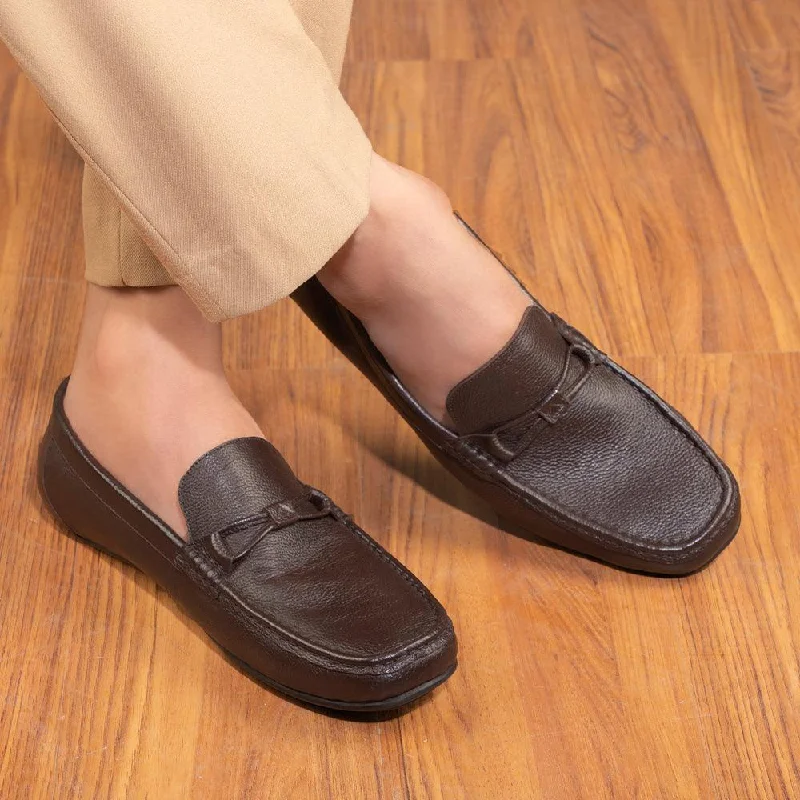 Comfortable Sports Shoes The Levent Brown Men's Leather Driving Loafers Tresmode