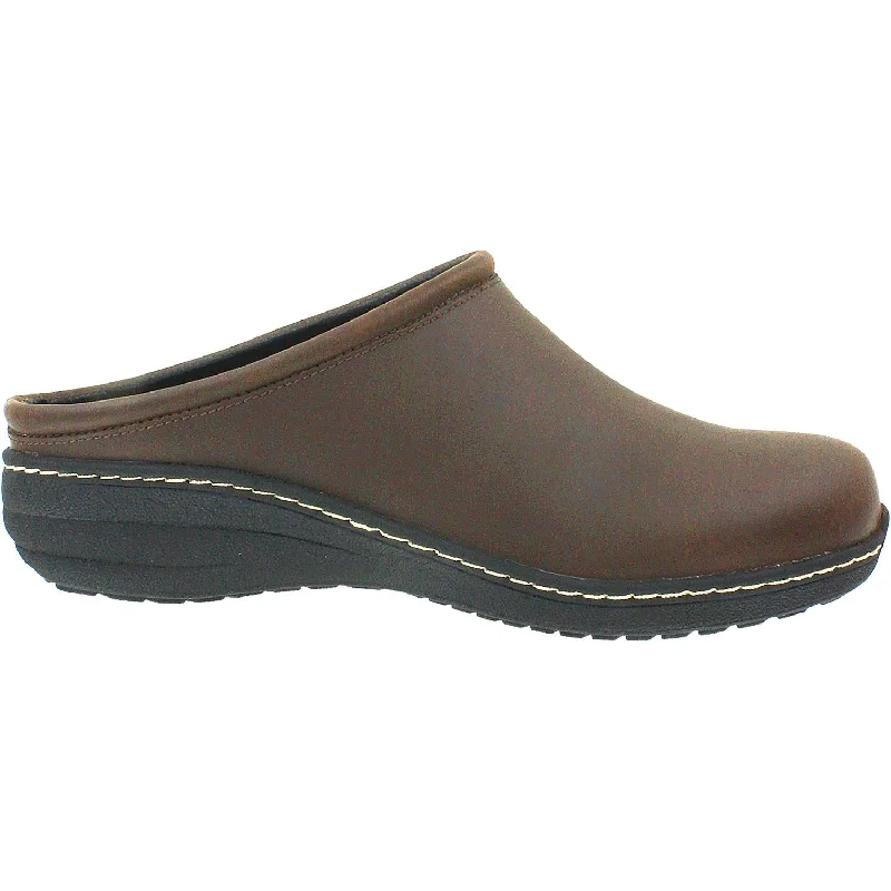 Stylish Running Footwear Women's Aetrex Robin Brown Oiled Leather