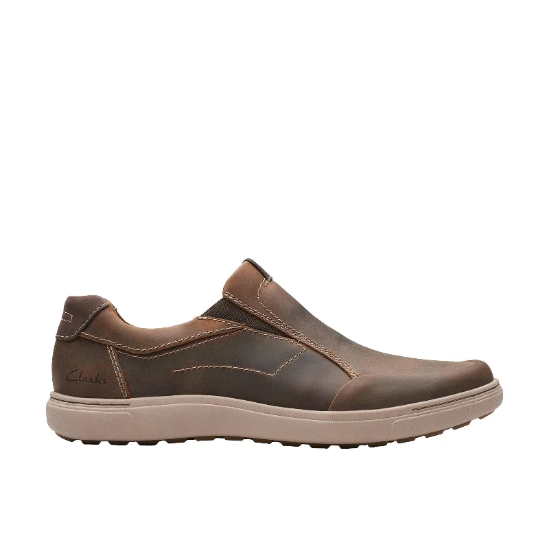 Trendy Sports Sneakers Clarks Mapstone Step Mens Brown Wide Loafers & Slip Ons Casual Shoes